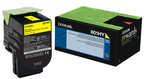 Lexmark 801HY 80C1HY0 Original Yellow Toner Cartridge High Yield